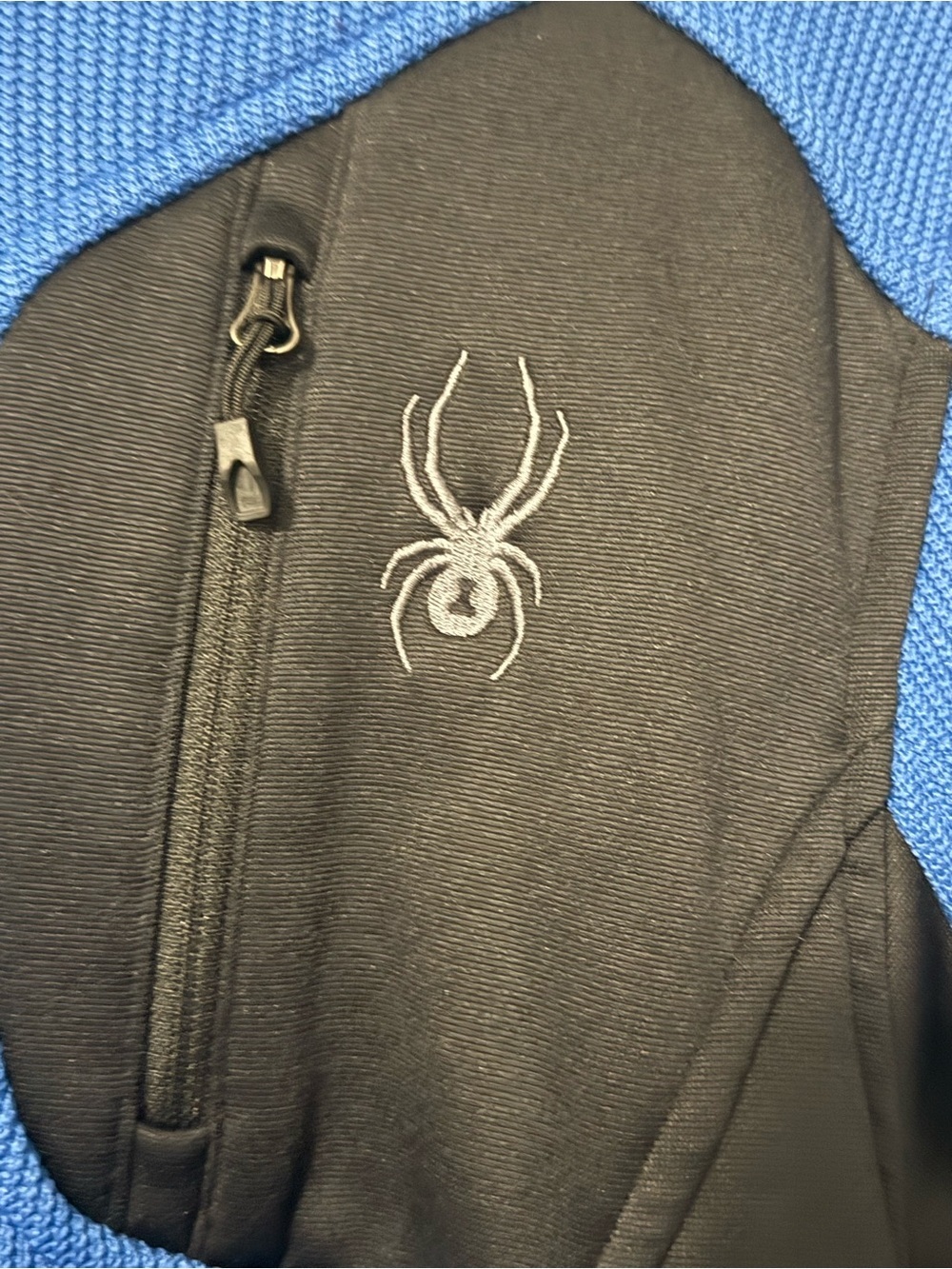 Spyder Men's Blue & Black Quarter-Zip Fleece Pullover Size Small - Picture 6 of 6